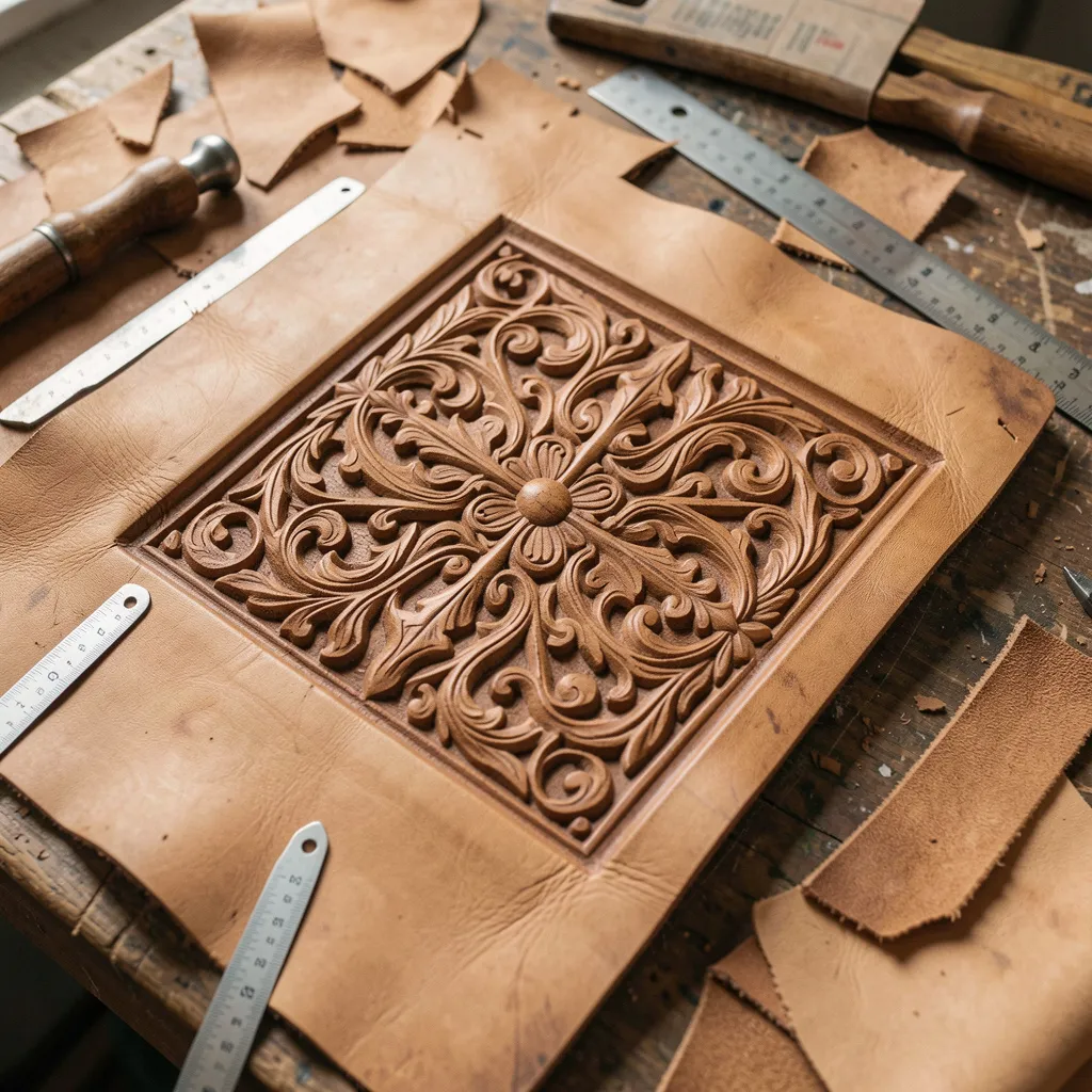 Natural lighting on leather work