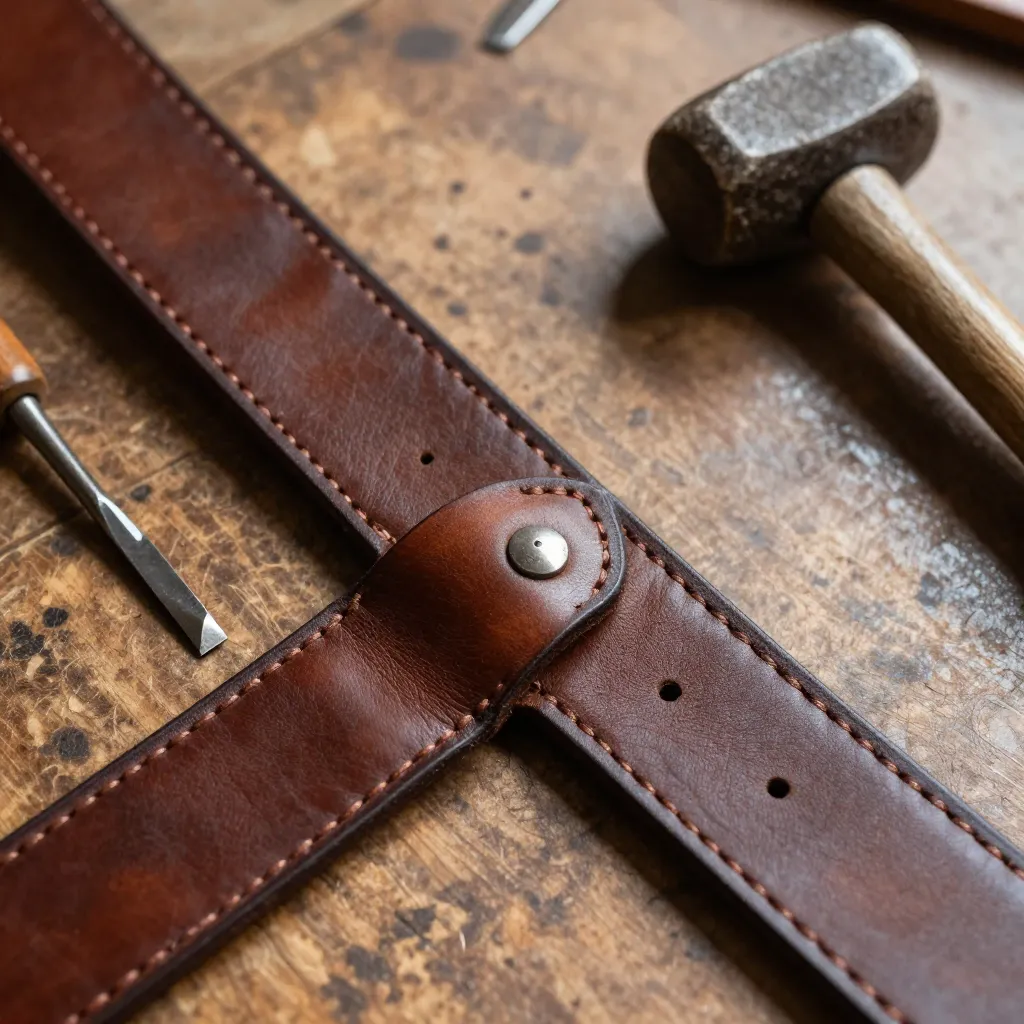 Natural leather texture detail